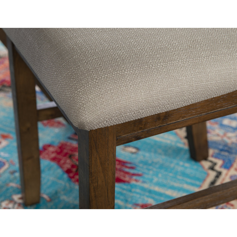 Asiel 7- Piece Wood and Upholstered Trestle Dining Set, Brown