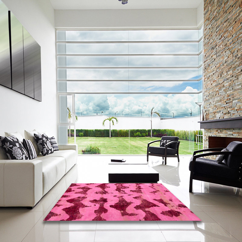 Tapis décoratif multicolore à motif abstrait, Carré 5 pi