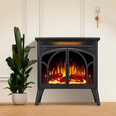 Poêle électrique 24 "HAVATO - flamme 3D (12 couleurs), télécommande, chauffage 3 en 1 + minuterie, coffre-fort pour chambre à coucher 