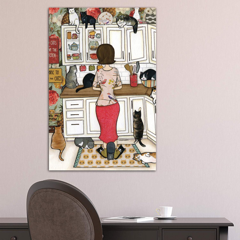 Feed The Cats by Jamie Morath - Wrapped Canvas Print, 101.6 cm H x 66.04 cm W x 1.91 cm D
