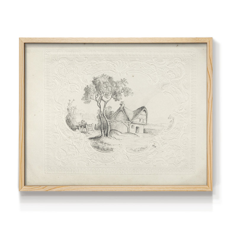 Croquis rétro - XXIV - reproduction encadrée, H 16 po x l 20 po, Naturel