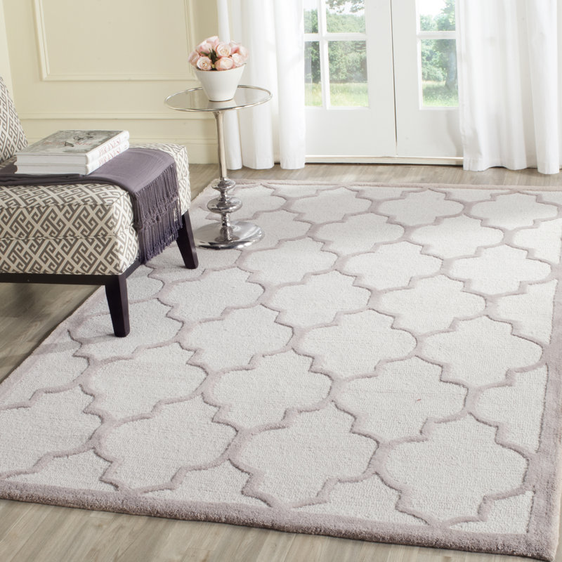 Rotteck Geometric Wool Hand Woven Area Rug, Rectangle 61 x 91 cm