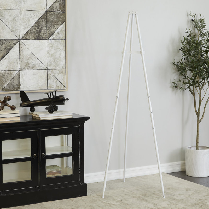 Pitanga Metal Extra Large Free Standing Adjustable Display Stand Easel with Foldable Stand, White