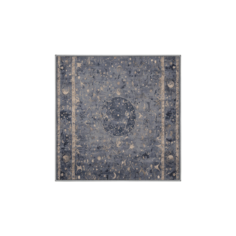 Tapis gris lavable à la machine, Carré 7 pi
