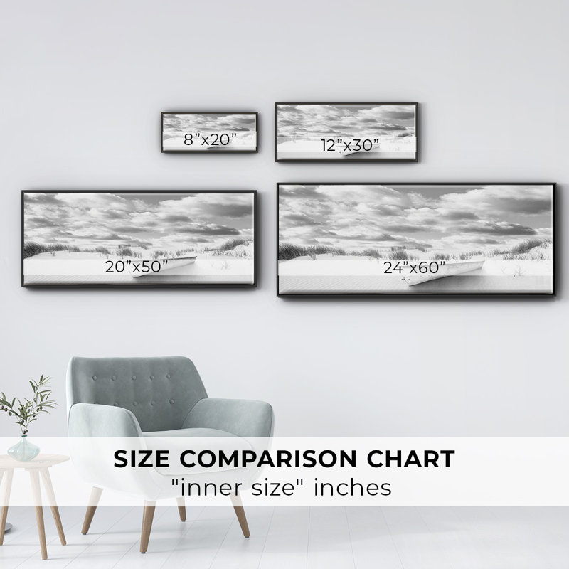 Beach- Framed Canvas, 20" H x 50" W