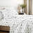 Home Indigo Flowers Pattern Microfiber Sheet Set-394129229