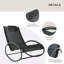 Chaise longue de piscine, chaise berçante d'extérieur pour bronzer, piscine, plage, véranda avec coussin et filet, chaise berçante de bronzage, noir