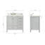 Ariel Cambridge 36 po Meuble-lavabo décalé de gauche avec 2 po Comptoir en marbre de Carrare-134280568-134280567-105903796