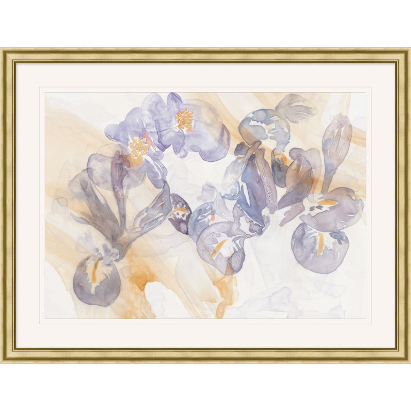 Lilas chuchotements 2 - Peinture sur papier encadrée