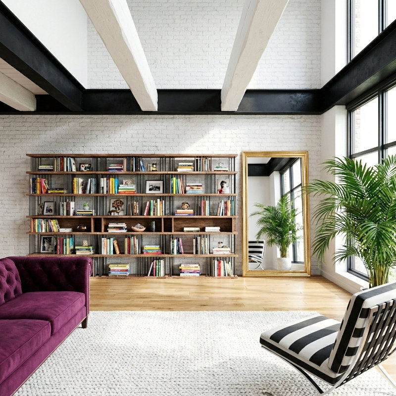 141.73'' Wide Industrial Bookcase — Large Open Shelf Storage Unit With Mdf Shelves And Steel Frame, Freestanding Display Shelving