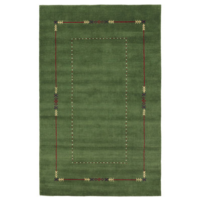 Kashkuli Gabbeh Green Rug 4'11" x 7'9"