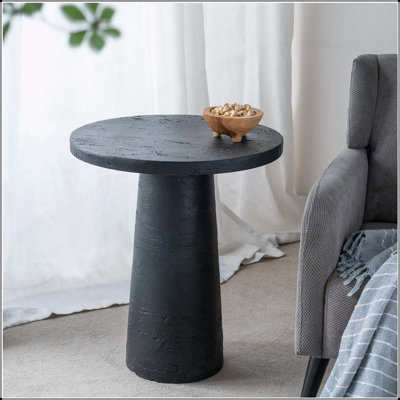 Table d'appoint polyvalente carrée avec base à piédestal, idéale pour les espaces multiples et les styles de décoration