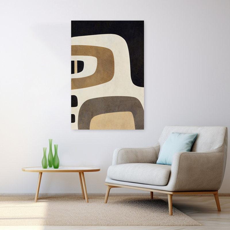 «Geometric 2 Abstract Contemporary Elegant», art mural, 48" H x 32" W