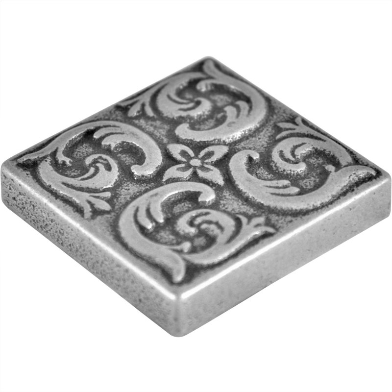 4'' x 4'' Hand Painted Resin Decorative Accent Tile, Pewter Nickel