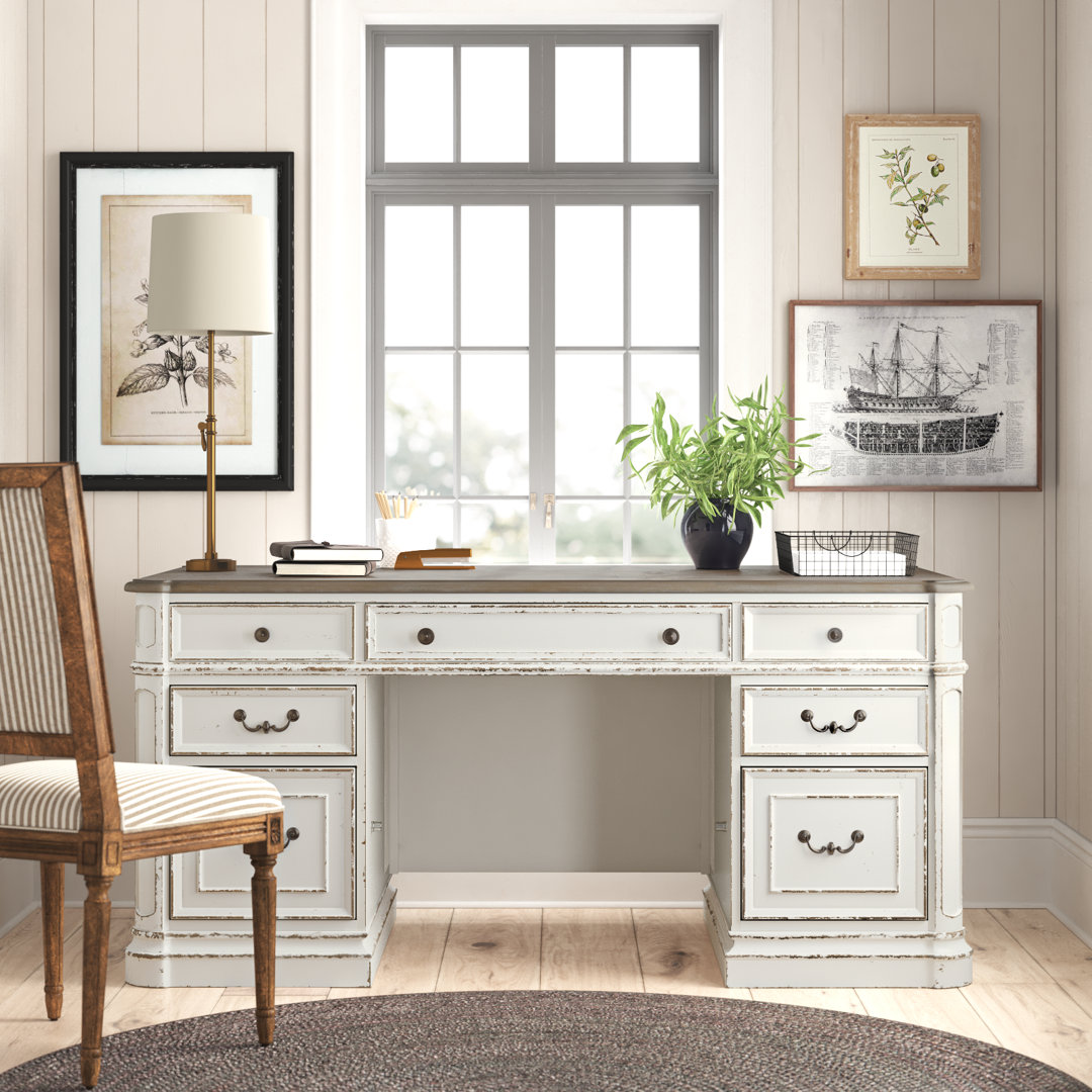 Colchester Executive Desk w/ Flip Down Keyboard Tray Laurel Foundry Modern Farmhouse®