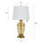 Glass & Steel Table Lamp - Opulence Gold - Off-White Shade