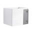 Meuble-lavabo mural 24 po, 2 portes à fermeture douce, meuble-lavabo blanc brillant et 1/2 porte en verre gris, contreplaqué - évier exclu