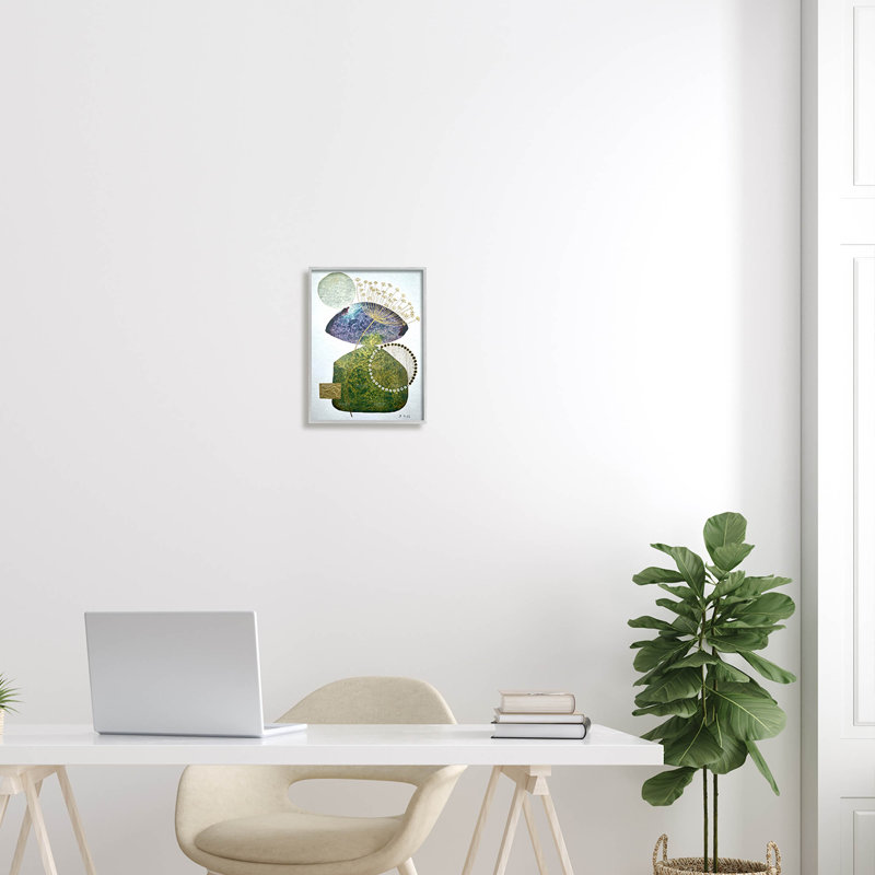 Mossy Botanical Contemporary, art de la giclée encadrée par Jocelyn Benford, H 14 po x l 11 po x P 1,5 po