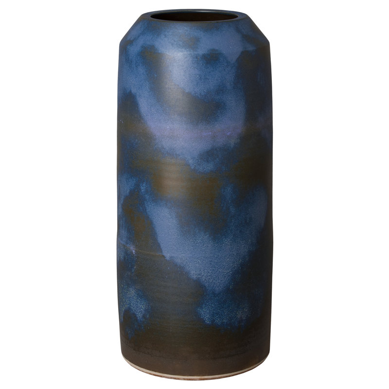 Pot en céramique d’intérieur/d’extérieur bleu 25 po, Bleu Verdi, H 25 po x l 14 po x P 14 po