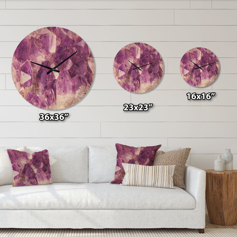 Horloge murale mauve améthyste mauve moderne, Moyen