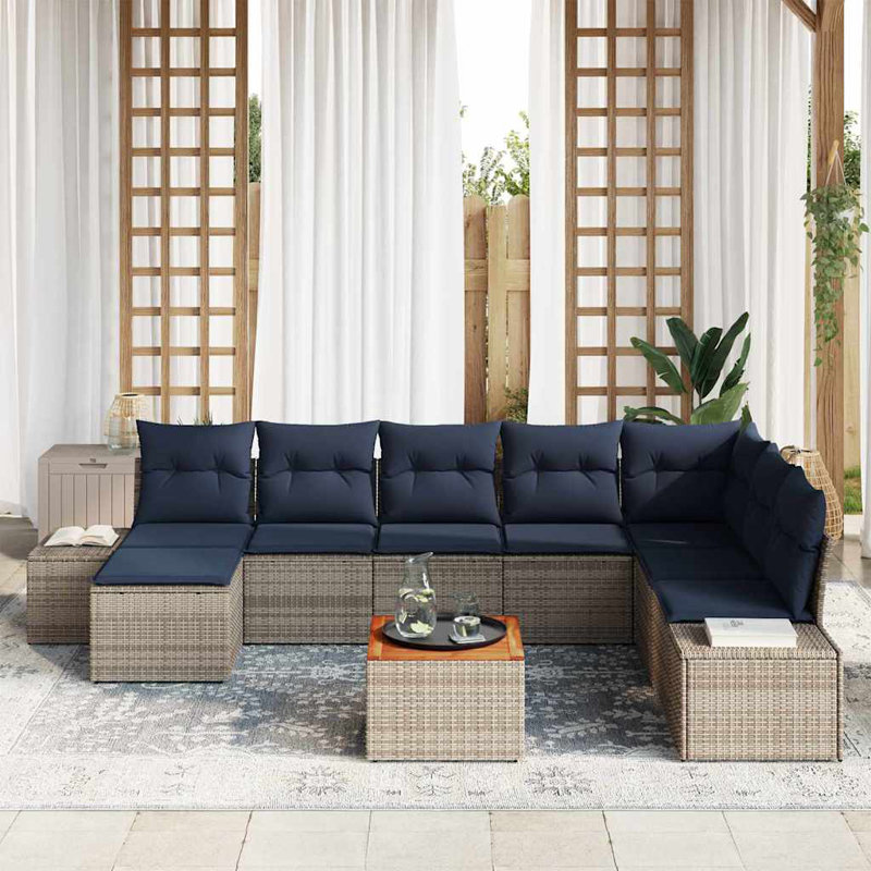 Ensemble de canapé de jardin avec coussin 9 pièces vidaXL