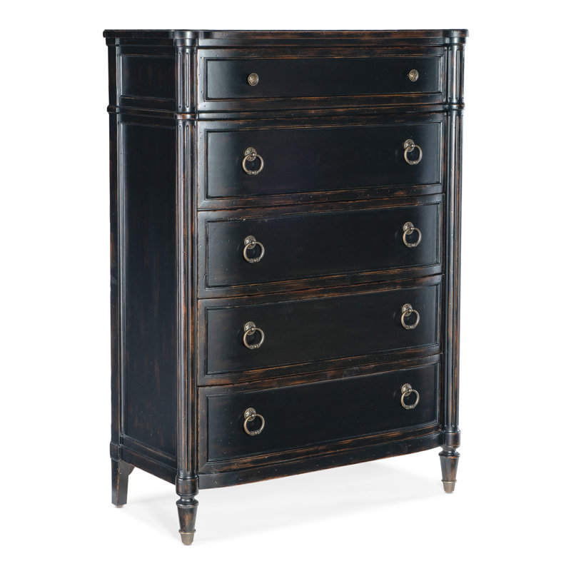 Charleston Five-Drawer Chest, Black
