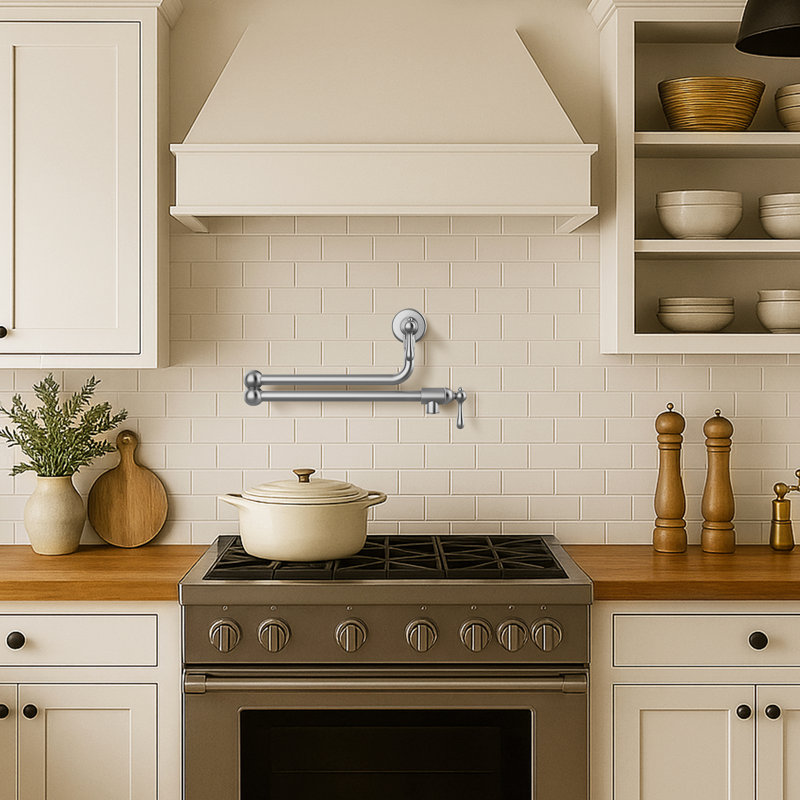 Robinet de cuisine KES en acier inoxydable sans plomb, Nickel brossé