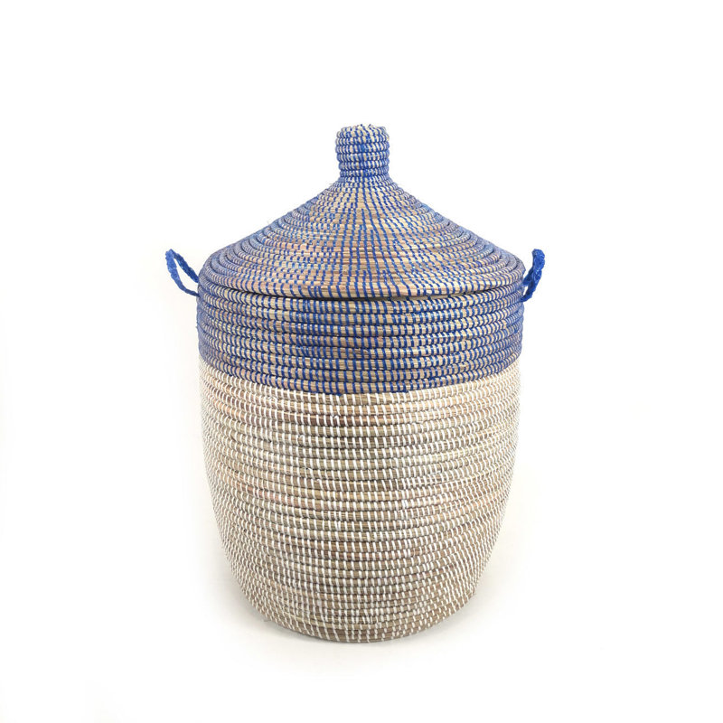Panier deux tons, Blanc / Mauve, H 20 po x l 20 po x P 13 po