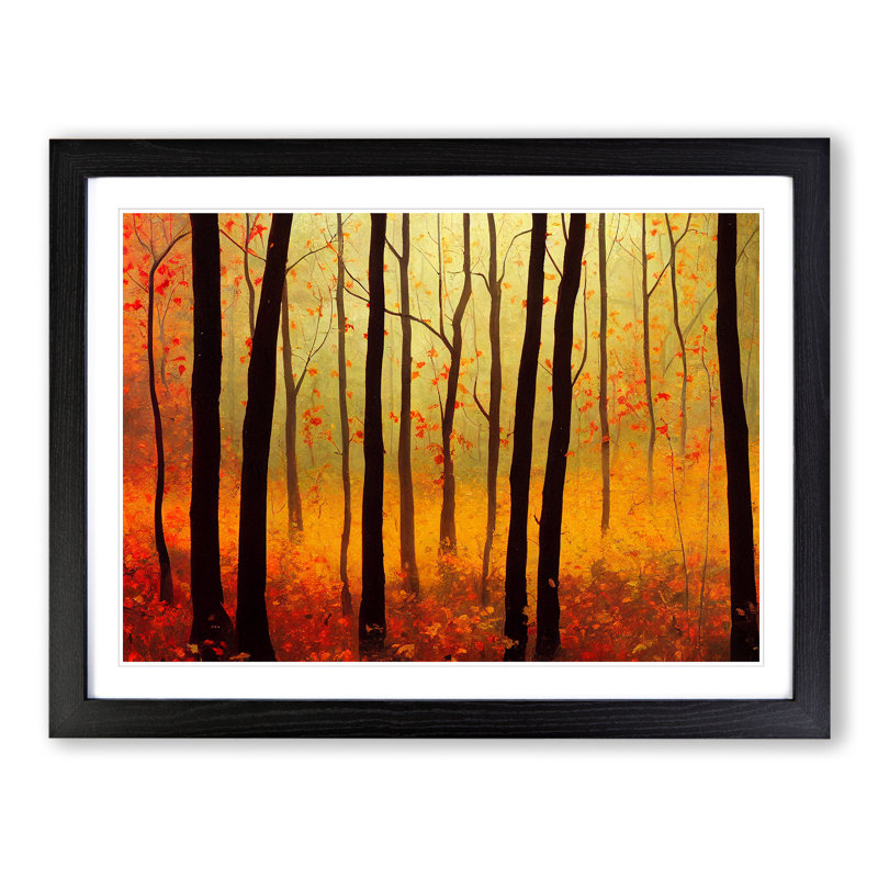 Cool Autumn Forest - Framed Print, Black Framed, 46cm H x 64cm W x 2cm D