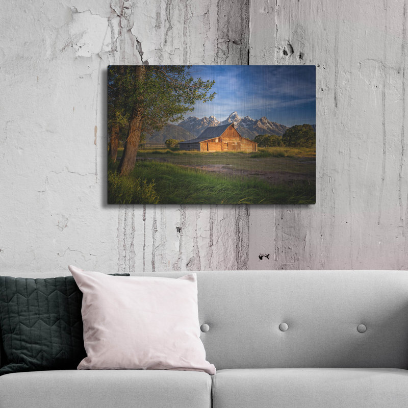 «Morning at Moulton Barn» par Rick Berk, art mural en métal, H 24 po x l 36 po