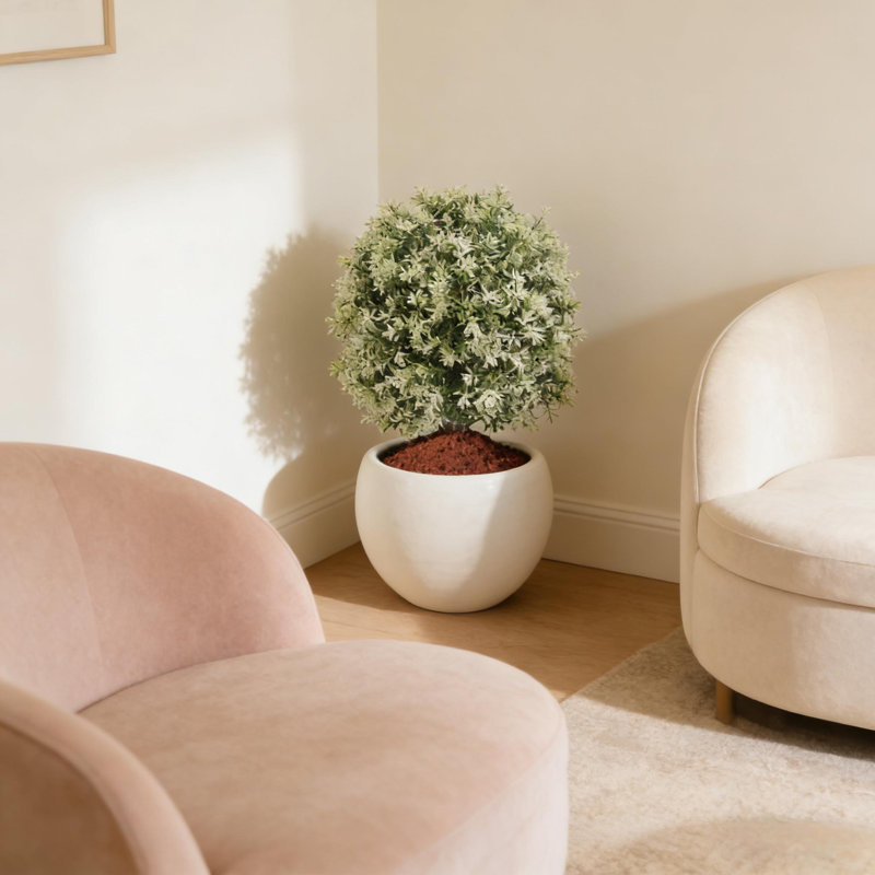 Ensemble de 2 topiaires artificiels avec piquet pour l'intérieur et l'extérieur, H 23,62 po x l 15,75 po, Green