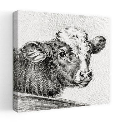 Tête de vache, art mural rétro rétro