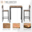 Ensemble de table de bar 3 pièces, ensemble de table de salle à manger à hauteur de comptoir industriel, table de bar et chaises avec pieds et repose-pieds en acier-2044303950