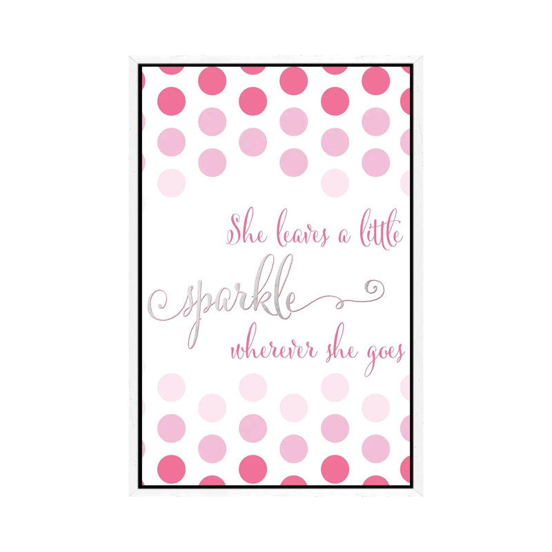 She Leaves A Little Sparkle Wherever She Goes In Pink Polka Dots by Blursbyai - Gallery-Wrapped Canvas Giclée on Canvas