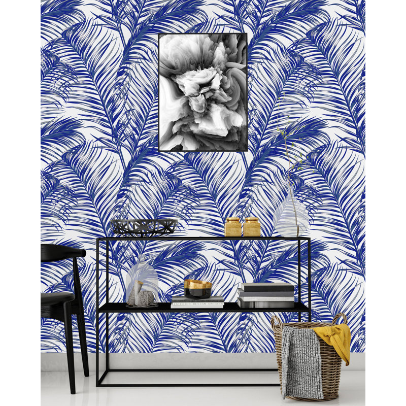Panneau de papier peint adhésif à feuilles tropicales Watchet, L 75 po x l 25 po
