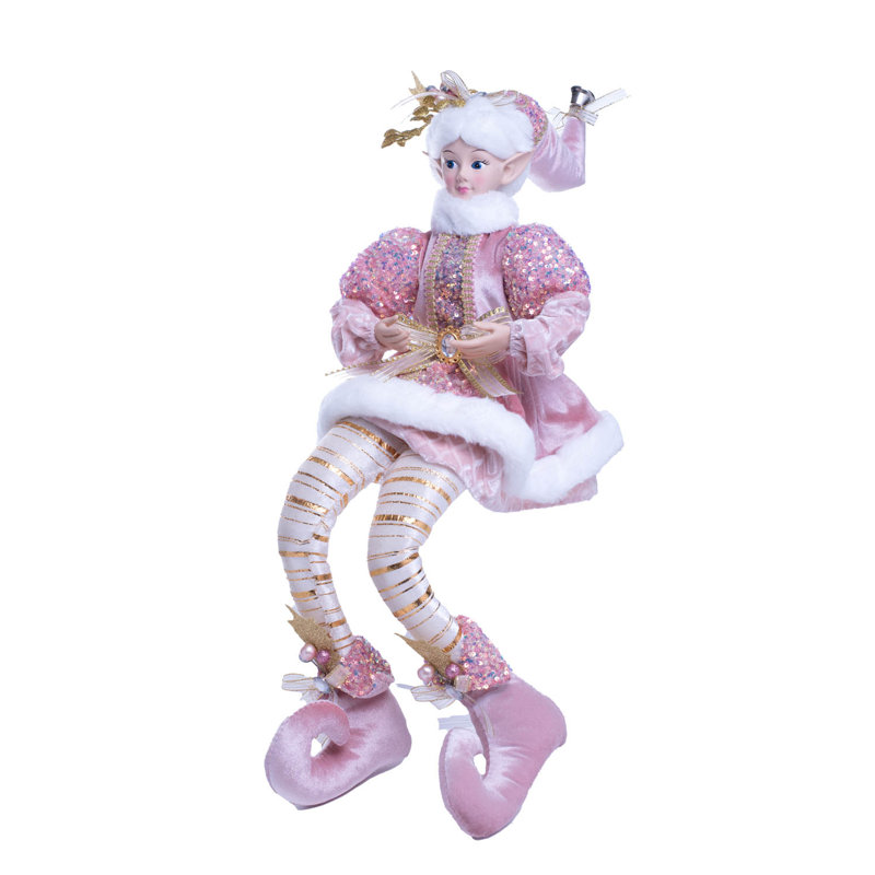 Elf élisabéthain rose assis