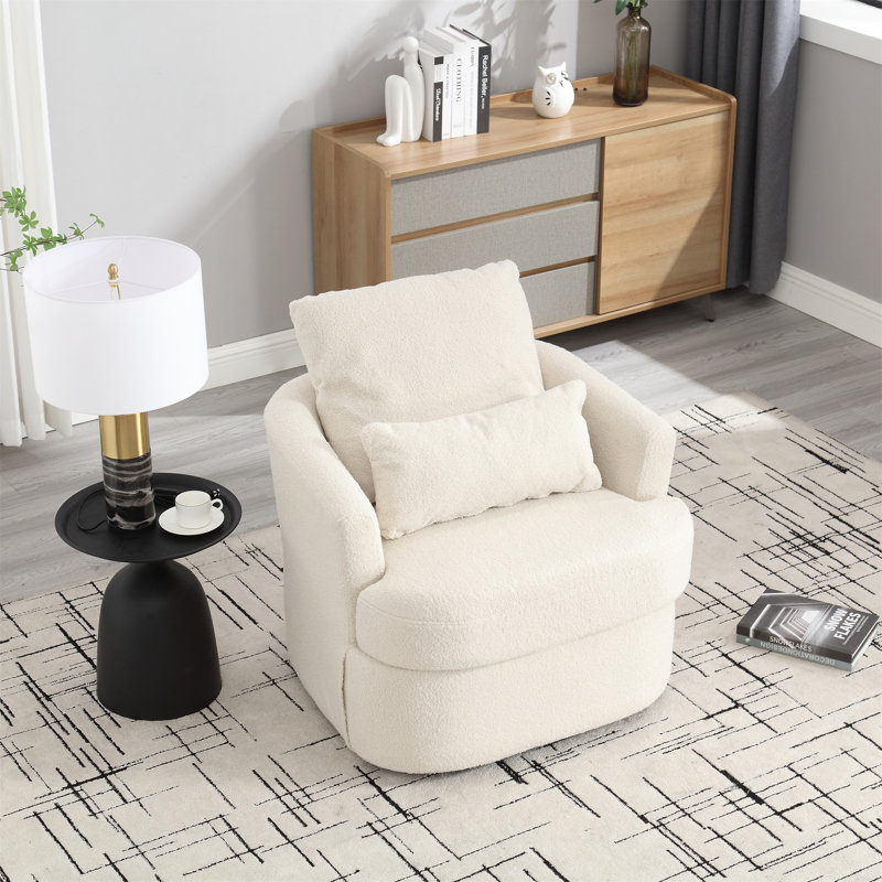 Fauteuil demi-tonneau pivotant, Ourson blanc