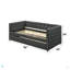 Lit de jour en tissu gris Romona -2050270244