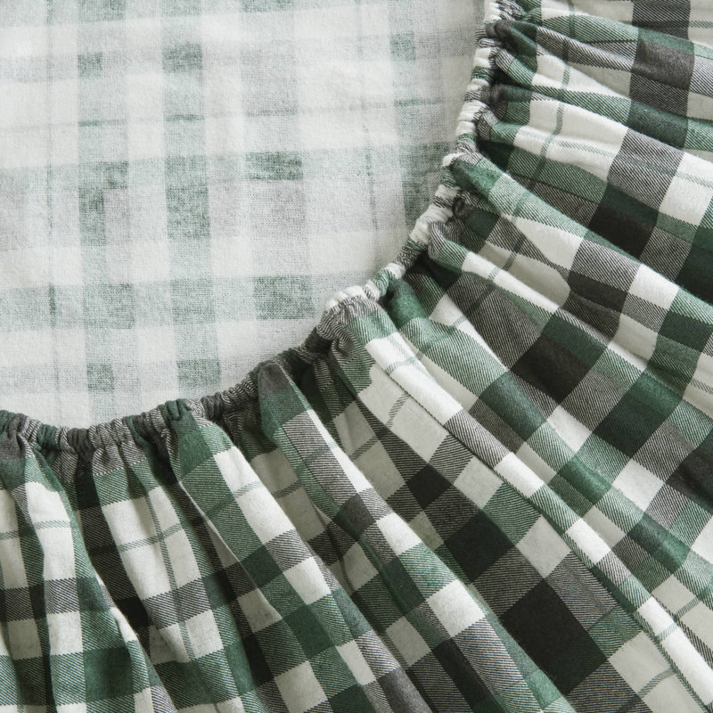 Flannel 100% Cotton Flannel Printed Sheet Set, Queen Sheet Set with 2Pillowcases, Finton