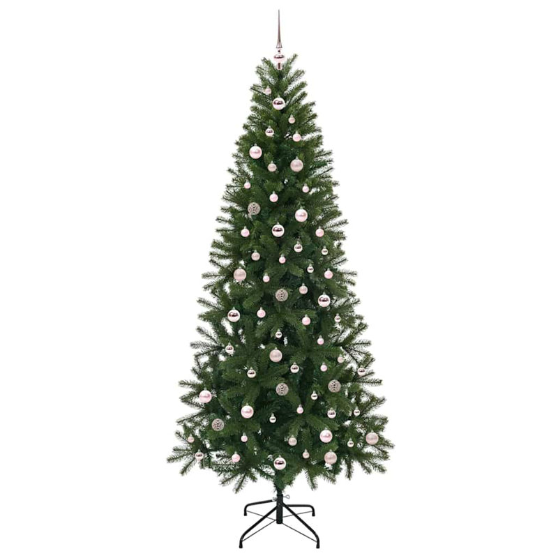  Artificial Christmas Tree with 300 LEDs  PE and PVC, Pink, 7.87' H