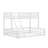 Full Size Metal Bunk Bed With Storage Mesh Shelves And Clothes Hooks,LED Light-115730768