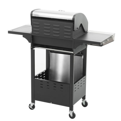 Barbecue au gaz en acier inoxydable à 3 brûleurs avec 1 brûleur latéral et deux freins universels, 37 250 BTU au propane liquide, idéal pour les grillades en plein air et l'utilisation dans la cour arrière