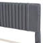 Lit plateforme double tapissier pleine grandeur avec 2 tiroirs et 1 lit gigogne simple, tête de lit classique, gris-2104585292-2104585295