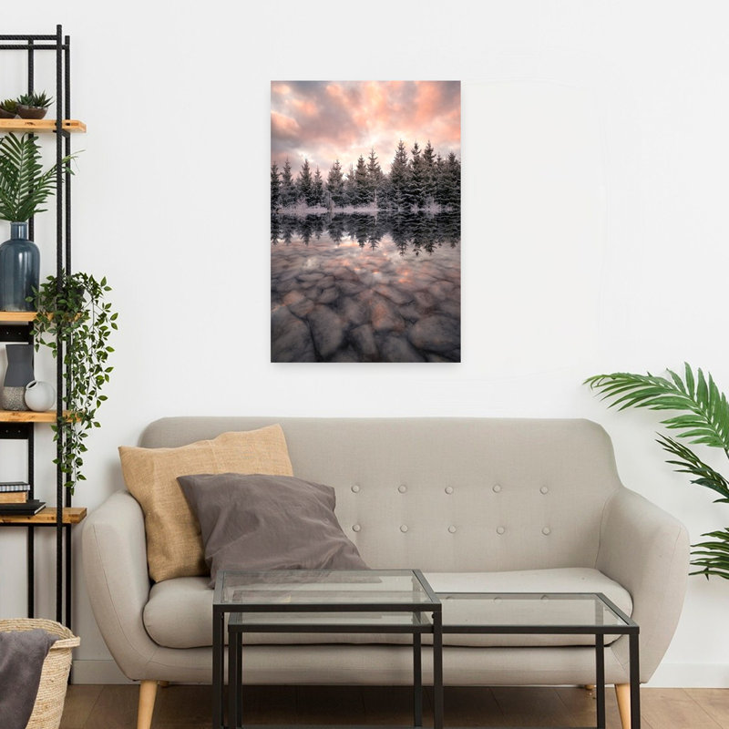 Art contemporain contemporain, paysage de forêt abstrait, H 24 po x l 16 po
