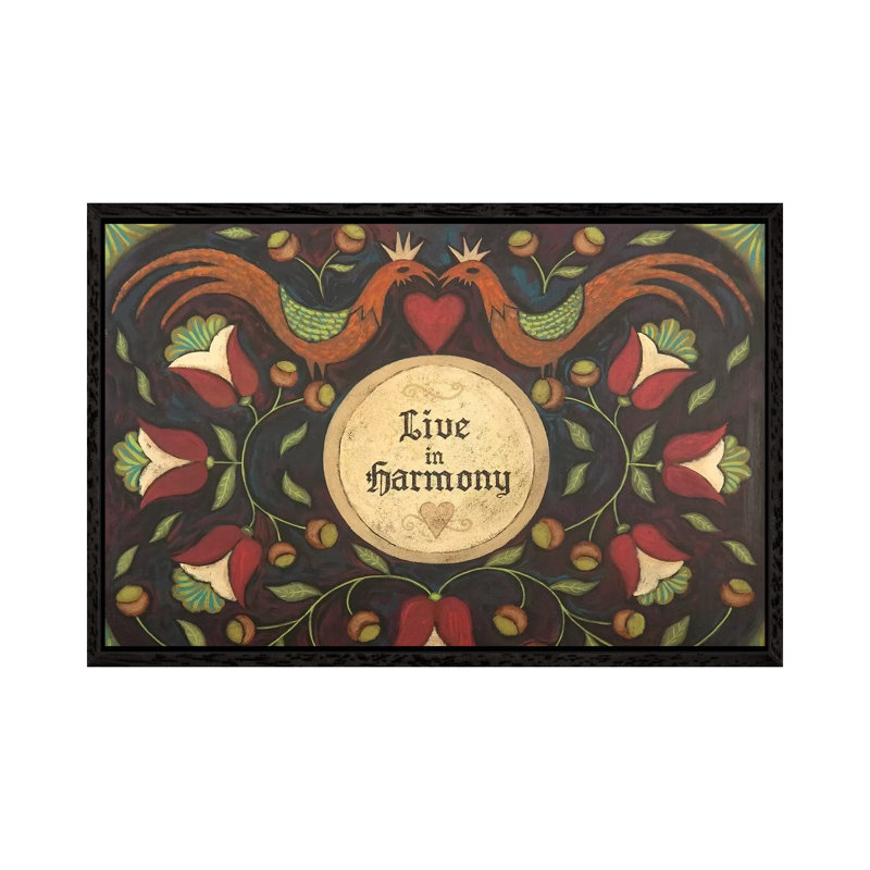 Harmony 1 Piece Painting on Canvas, 45.72cm H x 66.04cm W x 3.81cm D, Black Floater Framed