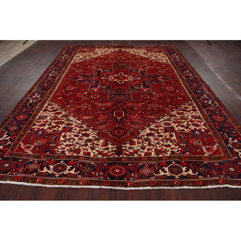 Tapis décoratif en laine noué à la main de conception unique 8 pi 2 po x 11 pi 3 po cace