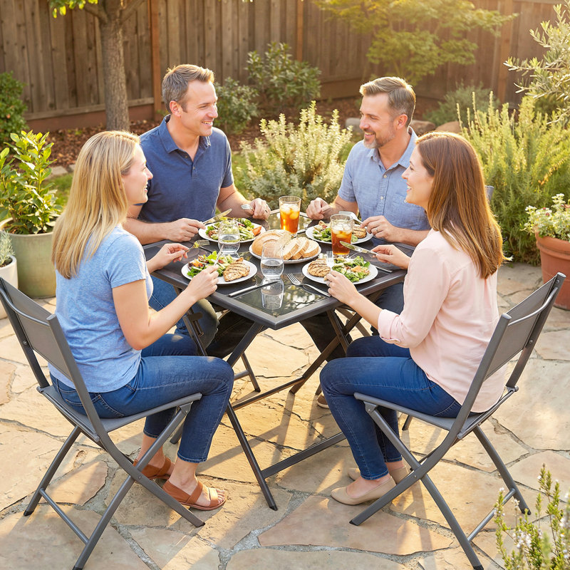 Outsunny Folding Outdoor Dining Table for 6 - 70 x 70 x 70 cm