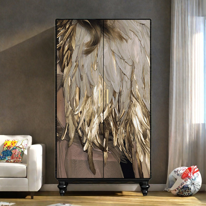 Garde-robe moderne pour chambre double, Brun / Noir