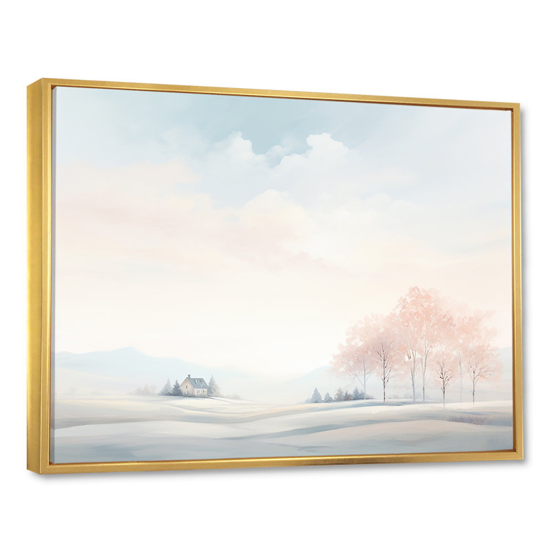 " Modern Scandinavian Scenery Harmony ", Gold Floater Framed, 12" H x 20" W x 1" D