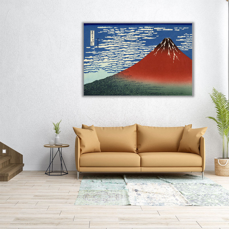Fine Wind, Clear Morning (Red Fuji) 1830-32 - Canvas Print Wall Art, 20" H x 30" W